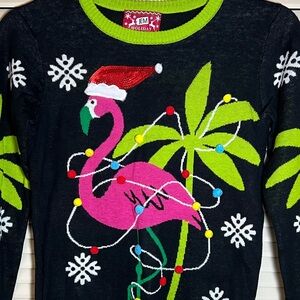 NWT Flamingo Holiday Sweater